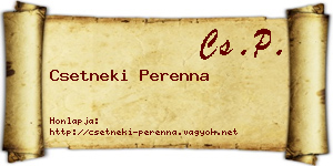 Csetneki Perenna névjegykártya